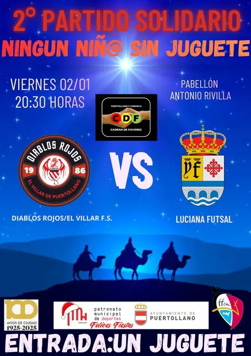 Los Diablos Rojos del Villar de Puertollano disputarán ante el Luciana la 2ª edición del partido benéfico ‘Ningún niño sin juguete’