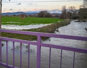 El desbordamiento de un arroyo provoca el corte de la CM-4114 a su paso por Malagón