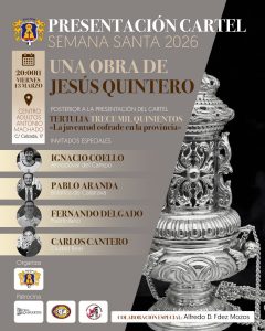 Tertulia Cofrade 13500 presenta su cartel anunciador de la Semana Santa 2026, obra de Jesús Quintero