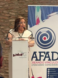 Encarnación Medina resalta la labor de AFAD como referente de inclusión y anuncia la continuidad del respaldo de la Diputación a sus proyectos sociales