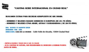 Buscan figurantes de Ciudad Real para una serie internacional en un casting que se celebrará el 13 de agosto