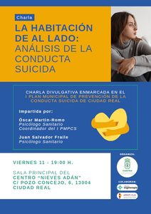 Ciudad Real acoge una charla-coloquio sobre prevención y análisis de la conducta suicida