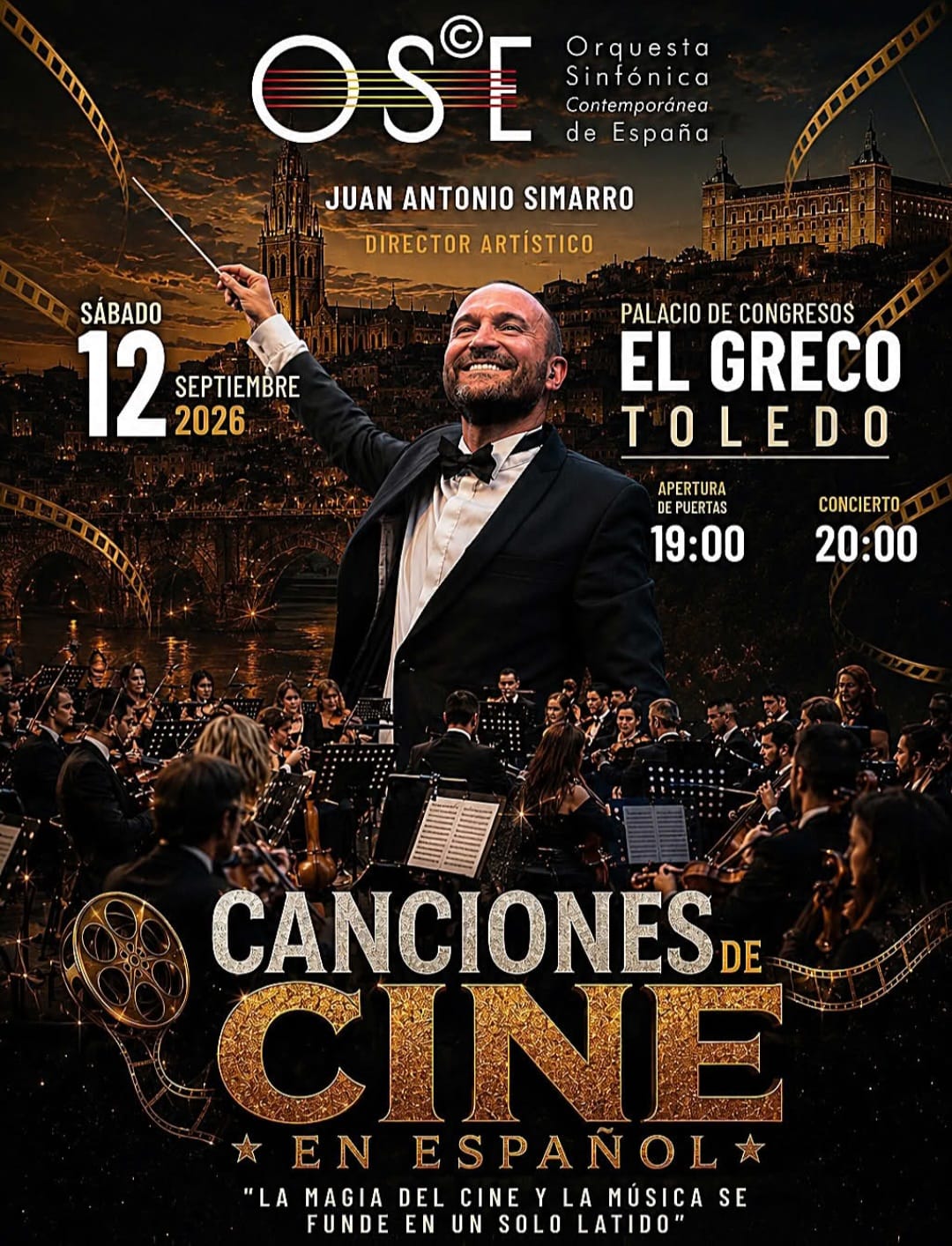 La Orquesta Sinfónica Contemporánea de España presenta en el Palacio de Congresos El Greco «Canciones de Cine»